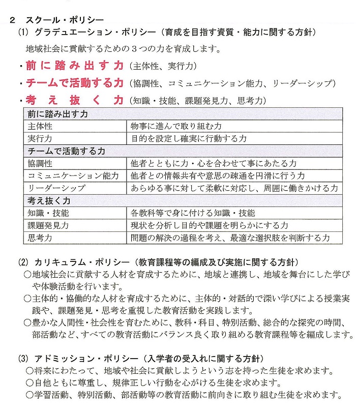 スクールポリシー