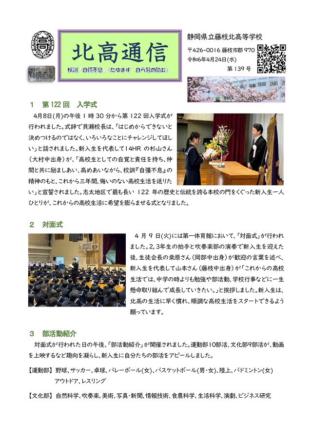北高通信4月号（139号）P1改