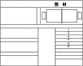 事務室カウンターの引き出し