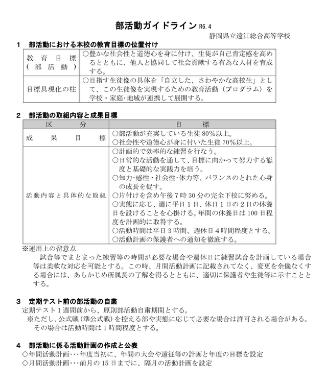 部活動ガイドライン
