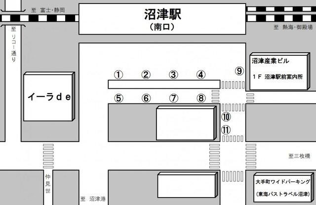 沼津駅南口バスターミナル乗り場