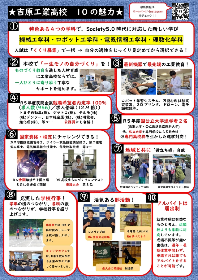吉原工業高校10の魅力