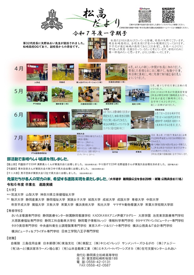 R7松高だより１学期