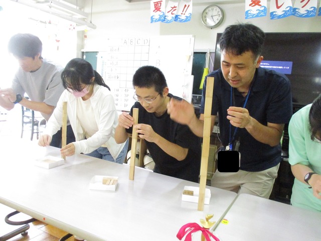 余興　積み木積み上げゲーム
