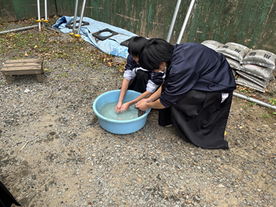 矢拭きタオル洗い