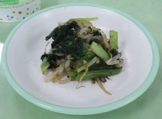 070513 もやしと小松菜の磯和え 070513 もやしと小松菜の磯和え