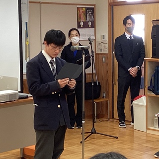 R6修了式　代表生徒