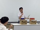 自己紹介タイムの写真