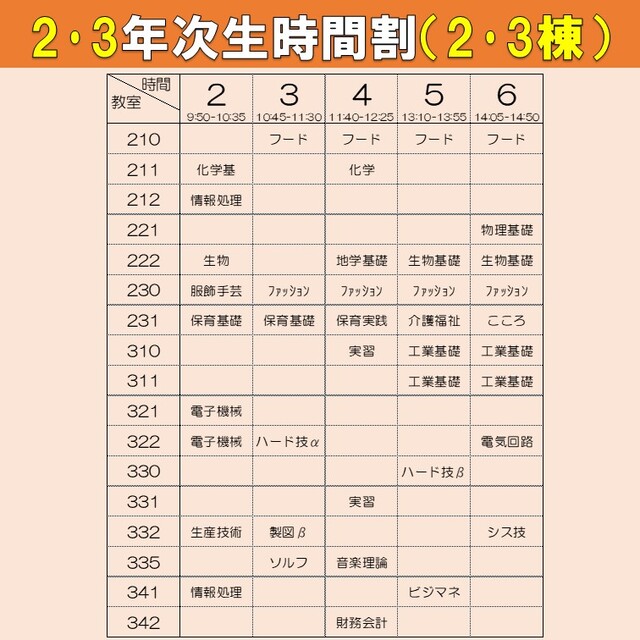 2・3年次時間割_２
