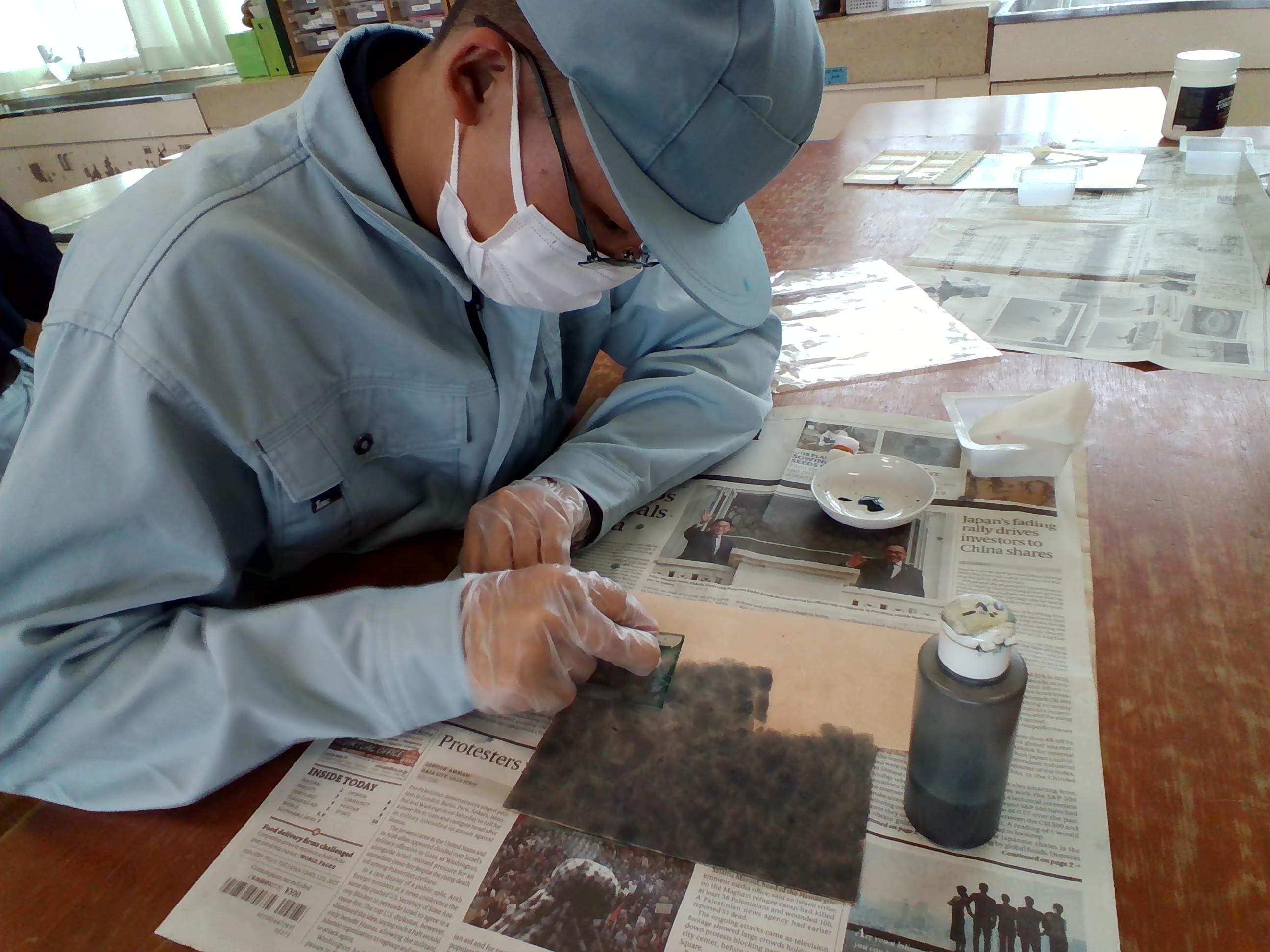 自主生産作業（革工芸）