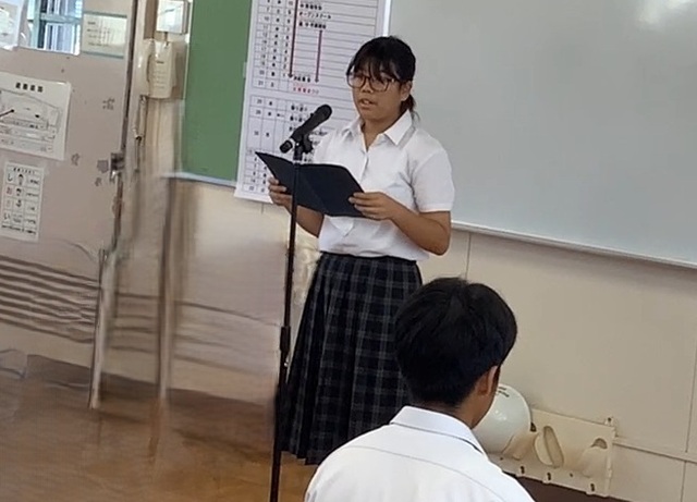２年生代表生徒の言葉