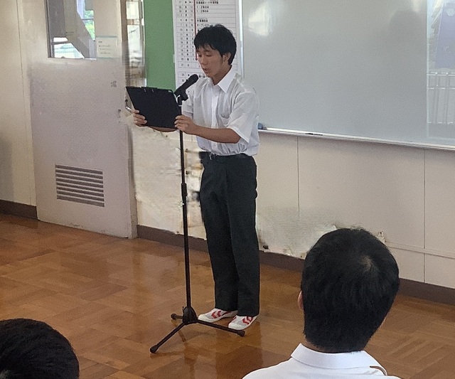 ２年生代表生徒の言葉