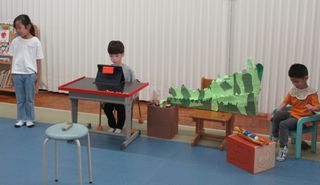 1年生3人でおむすびころりん