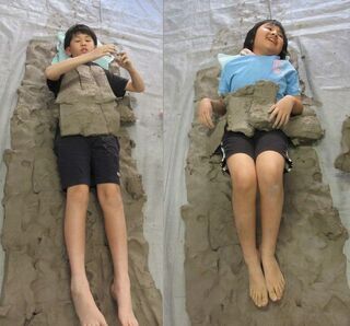 粘土の布団は冷たいけどいい気持ち