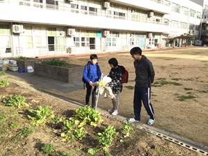 かかしと別れの挨拶