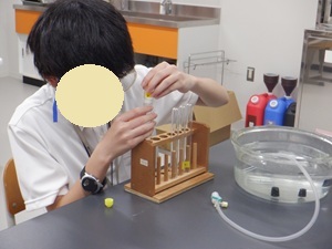 試験管に入れる様子