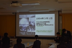 広島市立広島特別支援学校で平和学習発表